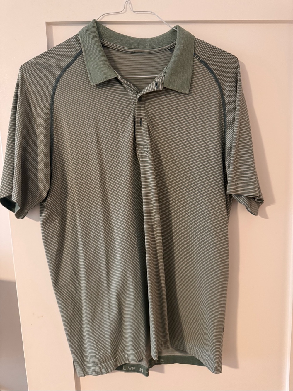 lululemon athletica Men's Polo in Sage Green Striped